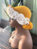 Golden Bloom Ruffle Hat