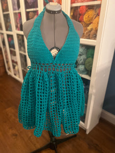 Teal Breeze Halter Dress