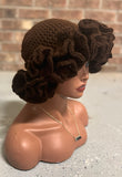 Chocolate ruffle hat