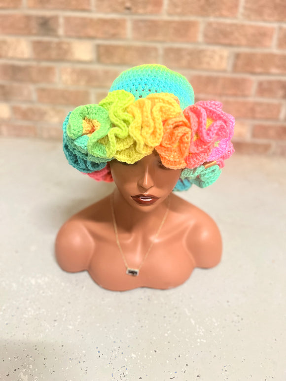 Retro crocheted Ruffle hat