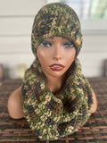 Camo Hooded cowl and hat