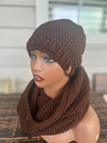 Chocolate Hooded cowl and hat