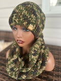 Camo Hooded cowl and hat