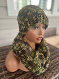 Camo Hooded cowl and hat