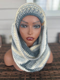 Shades of gray Hooded cowl and hat