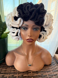 Black and ivory ruffle hat