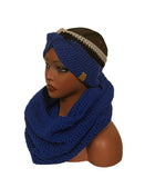 Blue Hooded cowl and hat