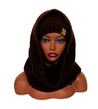 Chocolate Hooded cowl and hat