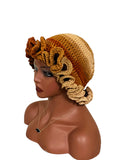 Brown ombre Ruffle hat