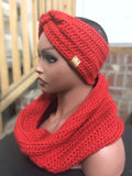 Red Headband/earwarmer and scarf