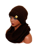 Chocolate Hooded cowl and hat