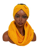 Gold hooded cowl and hat