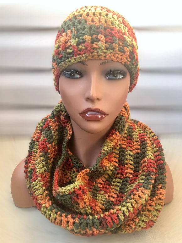 Purple and Gold Hooded cowl and hat