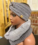 Gray ombre scarf set