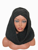 Hooded scarf with headband