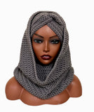 Hooded scarf with headband