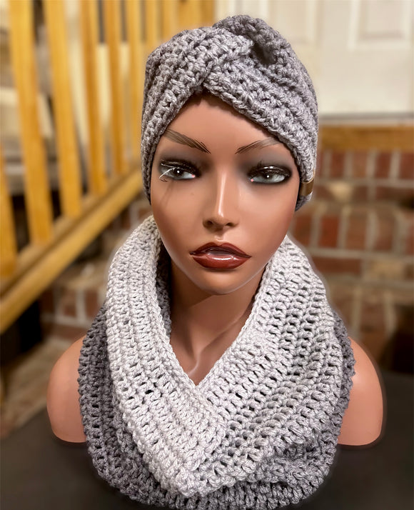 Gray ombre scarf set