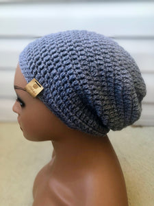 Gray slouch beanie